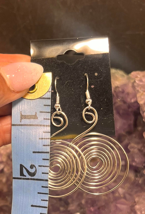 stainless steel spiral handmade earrings 