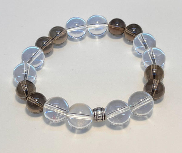 clear, quartz, smoky, quartz, bracelet