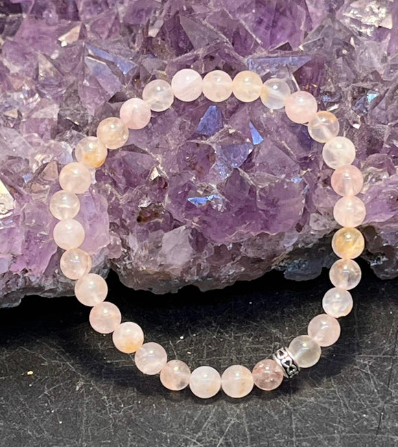 rose, quartz, stretchy, bracelet, love ,stone