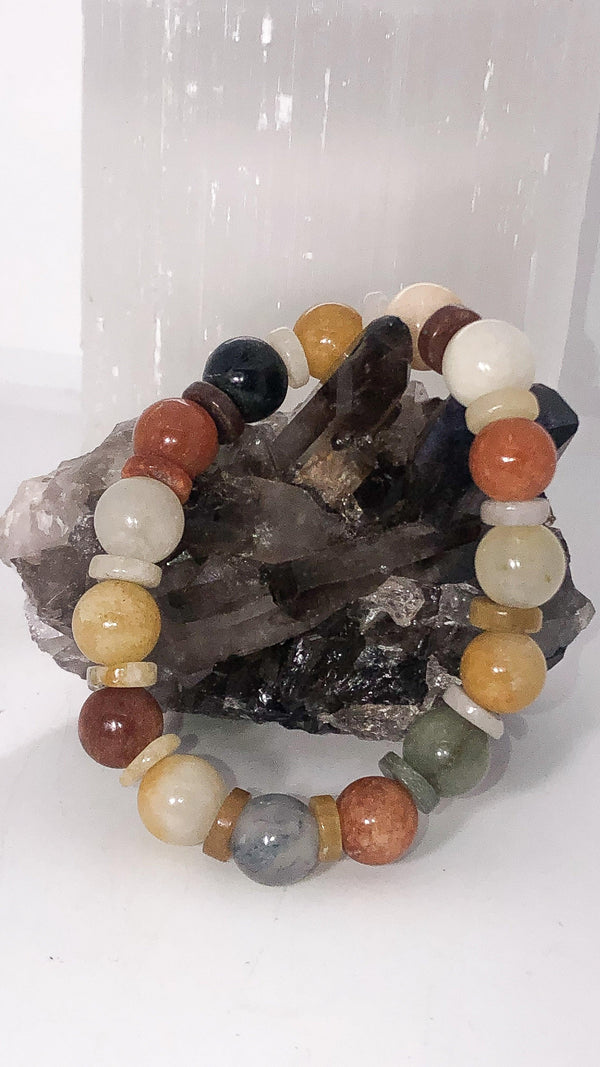 Beautiful Multi-Colored Jade 10mm Stretchy Bracelet - Infinite Treasures, LLC