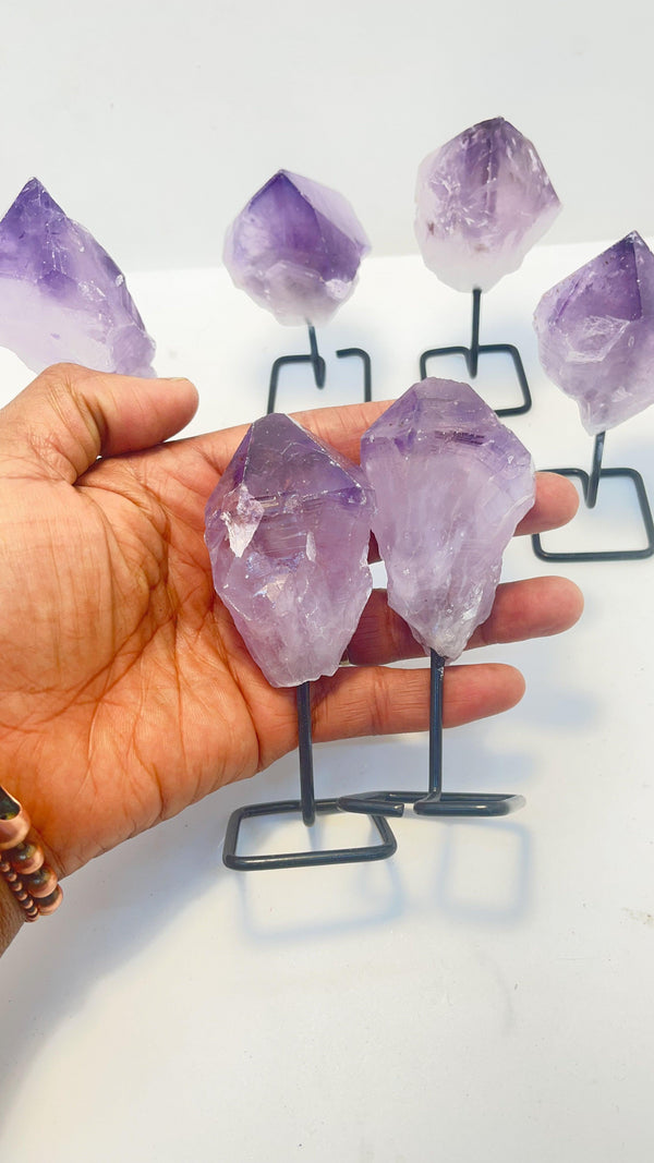 Amethyst Crystal Quartz on Stand - Infinite Treasures, LLC