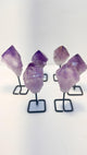 amethyst crystal quartz on metal stand