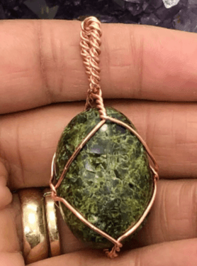 Epidote 1 1/4 Inch Crystal Copper Pendant - Infinite Treasures, LLC