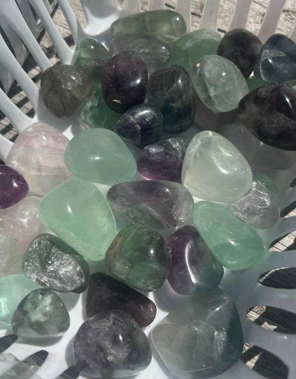 fluorite, tumble, stones