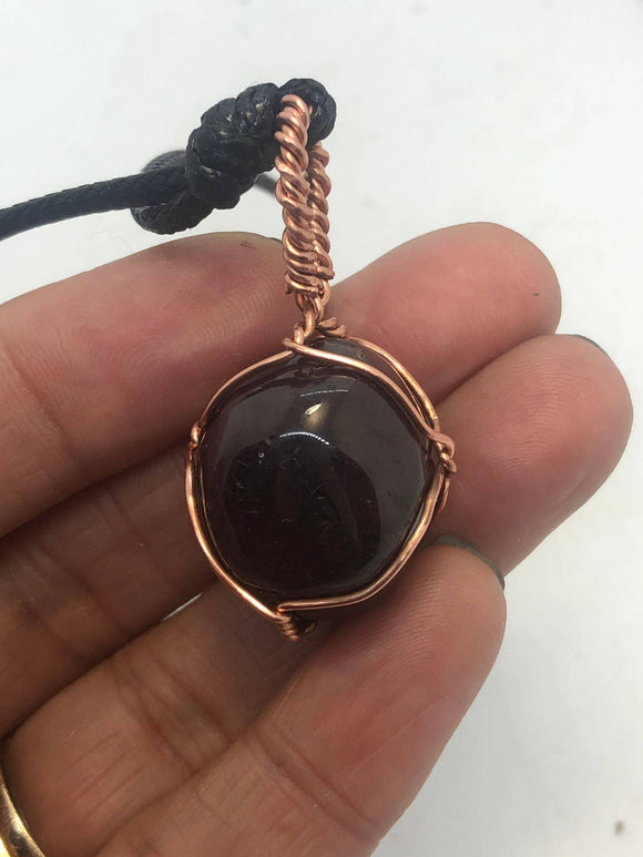 Natural Garnet Crystal Copper Pendant - Infinite Treasures, LLC