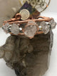 Herkimer Diamond with Herkimer Side Stones Handmade Copper Wirewrapped Bangle Bracelet - Infinite Treasures, LLC