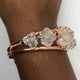 Herkimer Diamond with Herkimer Side Stones Handmade Copper Wirewrapped Bangle Bracelet - Infinite Treasures, LLC