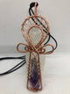 Bahia Dogtooth Amethyst Copper Ankh Pendant Necklace - Infinite Treasures, LLC