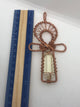 Citrine Kemetic Coptic Cross Copper Ankh Wirewrapped Pendant Necklace - Infinite Treasures, LLC