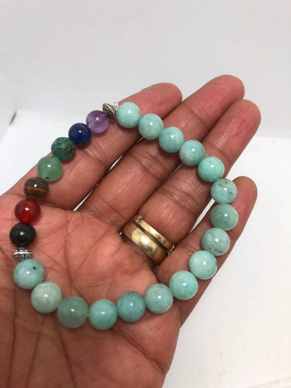 Amazonite Chakra Stretchy Bracelet - Infinite Treasures, LLC