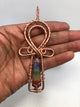 Chakra Copper Egyptian Kemetic Coptic Cross  Ankh Wirewrapped Wearable Pendant Necklace - Infinite Treasures, LLC