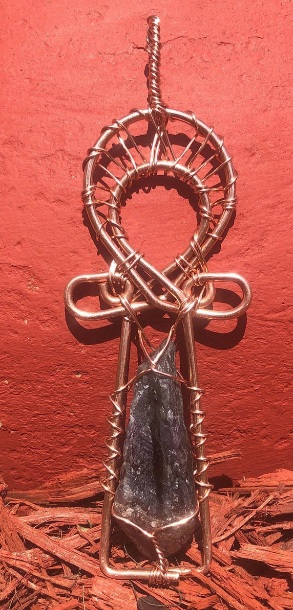 Auralite 23 Copper Ankh Wearable Pendant Necklace - Infinite Treasures, LLC