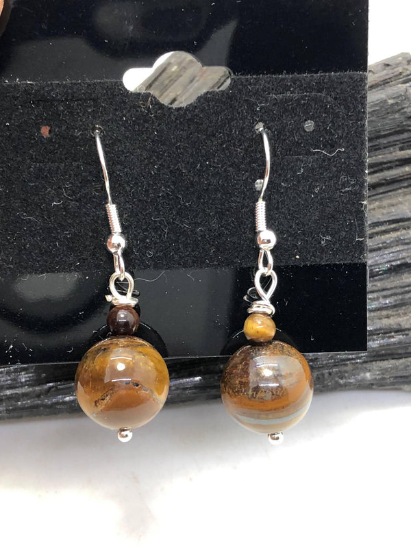 Gemstone Sterling Silver Hooks Drop Dangle Earrings - Infinite Treasures, LLC