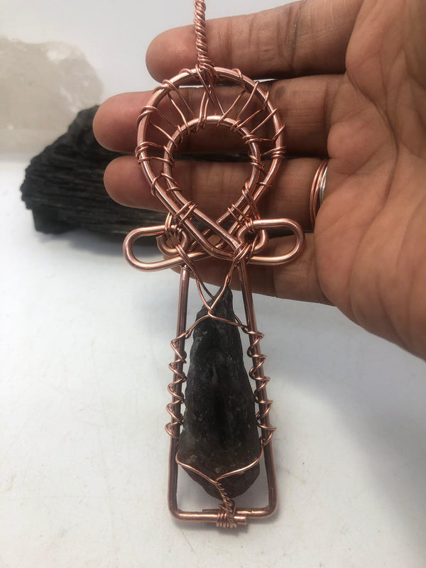 Auralite 23 Copper Ankh Wearable Pendant Necklace - Infinite Treasures, LLC