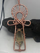 Citrine Kemetic Coptic Cross Copper Ankh Wirewrapped Pendant Necklace - Infinite Treasures, LLC