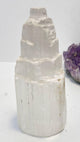 Selenite Tower 4 Inch and 4- Apache Tear Black Obsidian Arrowheads - Infinite Treasures, LLC