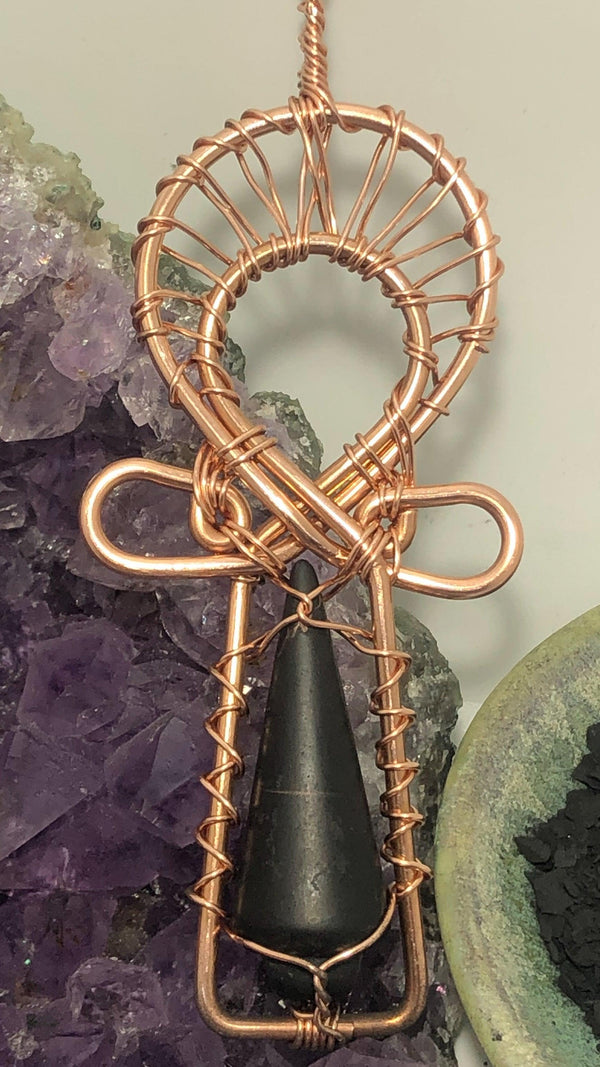 Shungite Wearable Ankh EMF and 5G Protection - Infinite Treasures, LLC